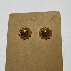 Gold Flower Stud Earrings